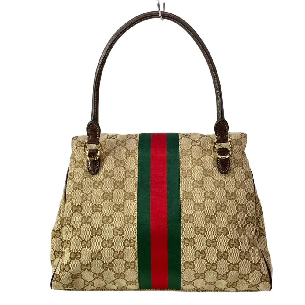 Gucci Paparazzo Medium Top-Handle Bag Handbag 875018 Beige Dark Green Multi